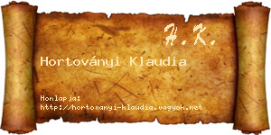 Hortoványi Klaudia névjegykártya
