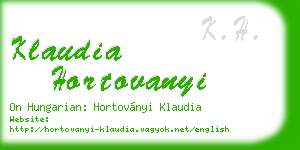 klaudia hortovanyi business card